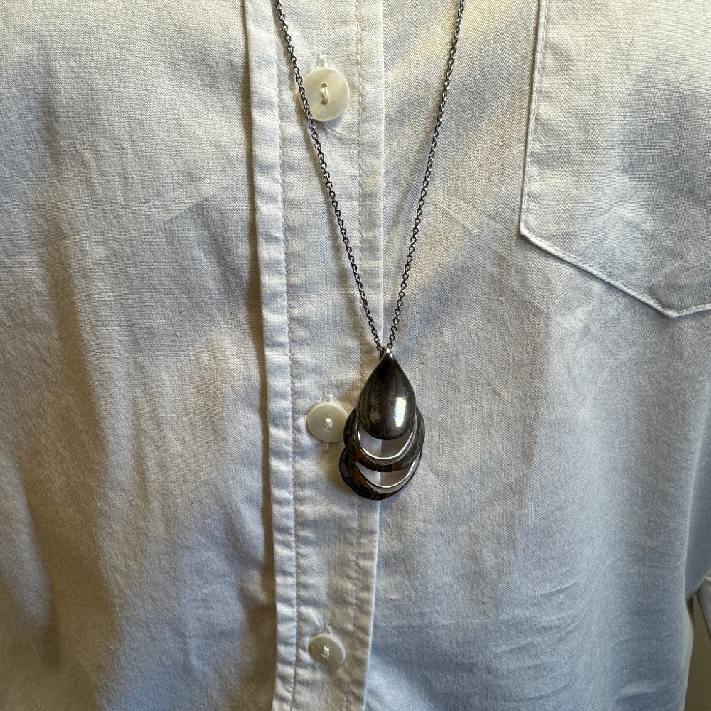 Elle Long Silver Pendant